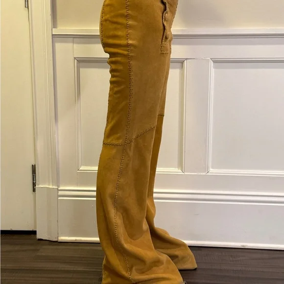 VTG 1970s North Beach Leather Whipstitch Leather Pants Ladies Fit Like Women’s 2 - Picture 3 of 5